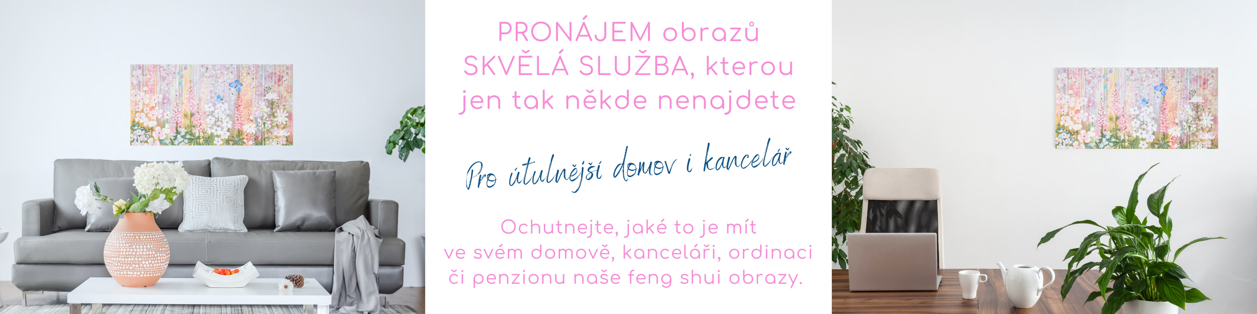 pronájem obrazů úzký banner